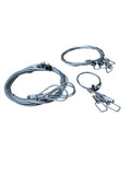 Medium snares (3/32", 48") featuring floating deer stop and 9-gauge swivel