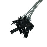 Close-up of clamp locking mechanism on staking system for secure trap staking