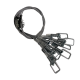 Close-up of trigger mechanism on Dakota Series rabbit trap designed for reliable rabbit trapping