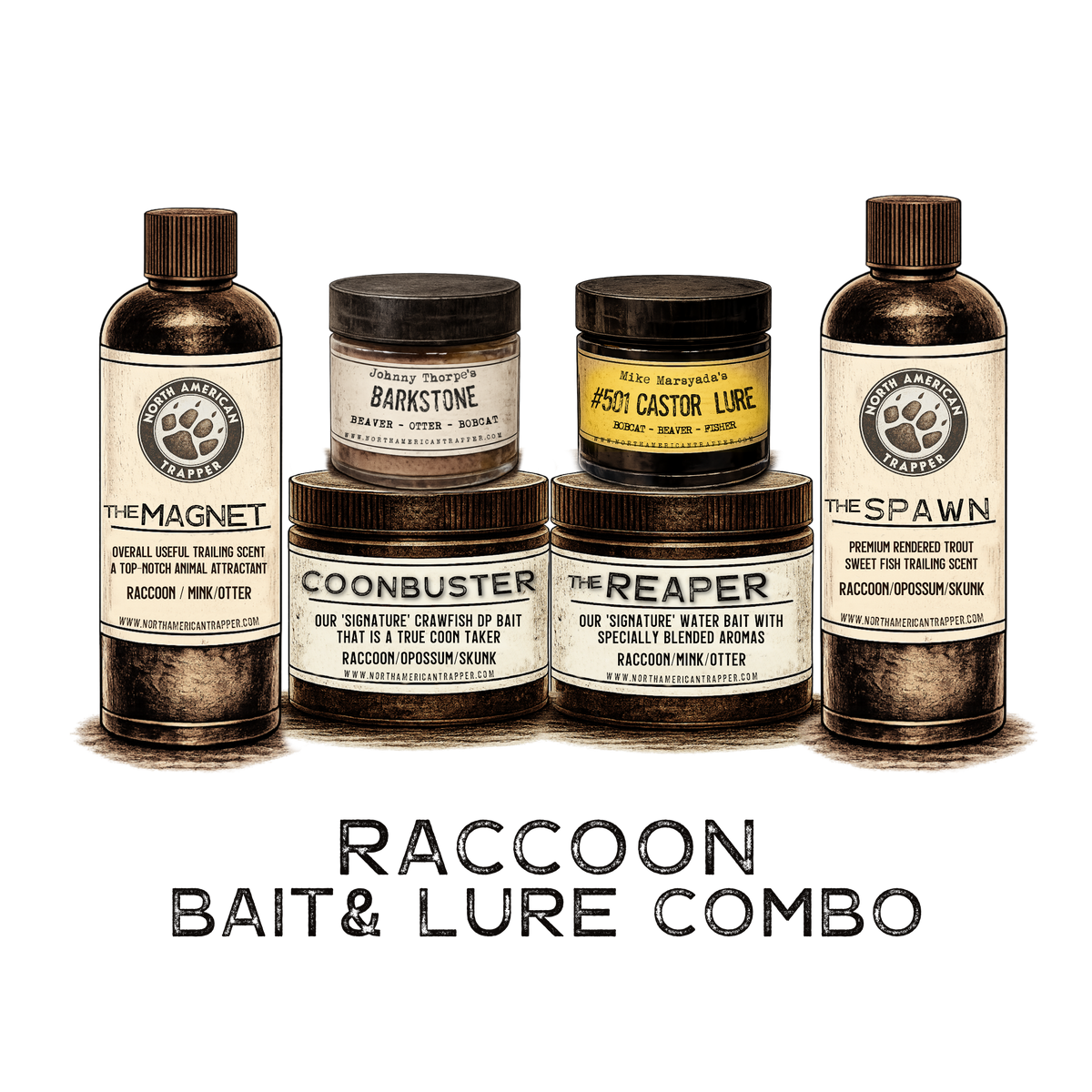 Raccoon Bait & Lure Combo Package | Complete Raccoon Trapping System